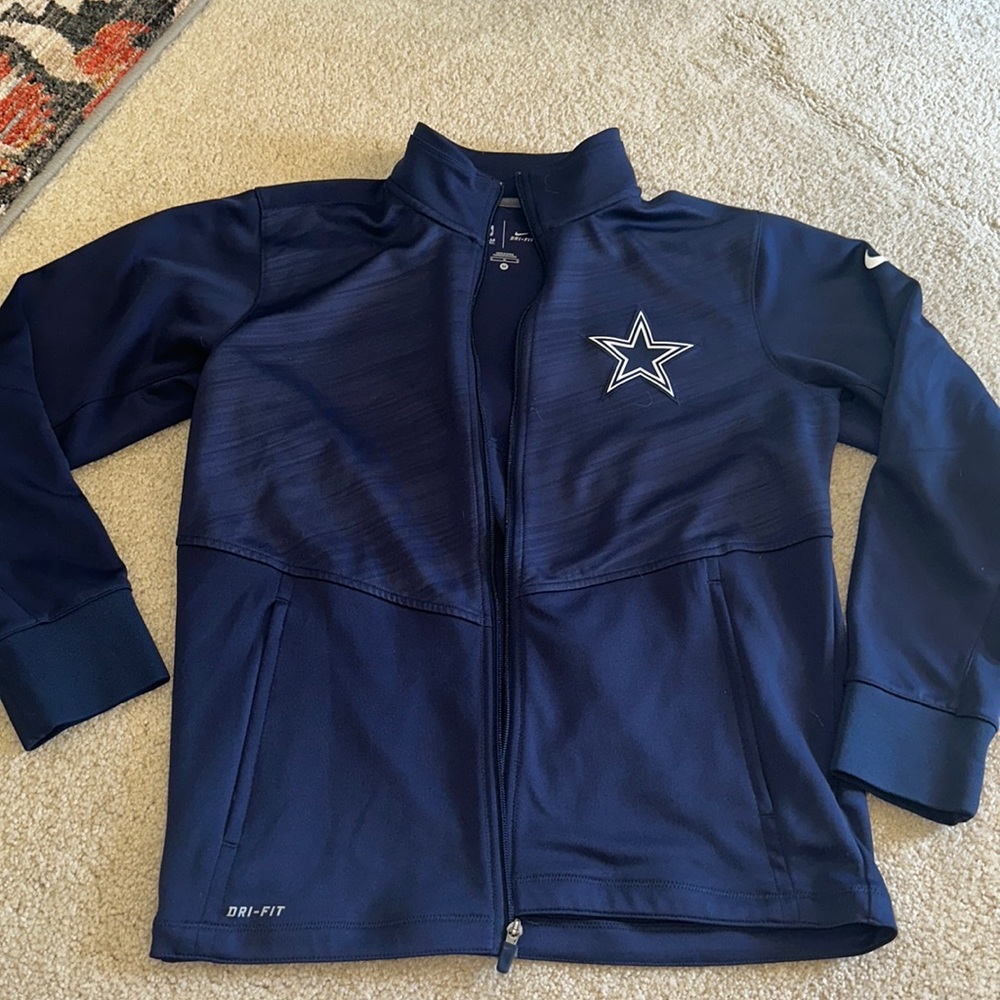 NIKE NFL team apparel dry fit dallas cowboys zip up jacket